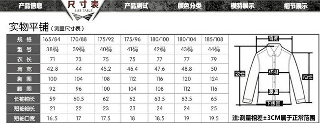 體重尺碼對照表